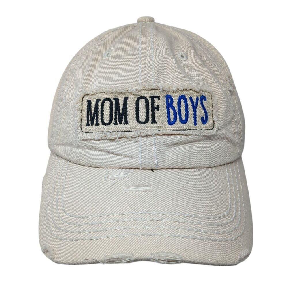 Mom Of Boys Strapback Hat Tan One Size Adjustable KB ETHOS Vintage
